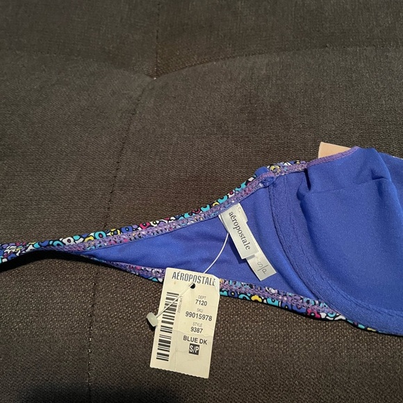 Aeropostale - Blue Floral Bandeau Bikini Top - Picture 4 of 4